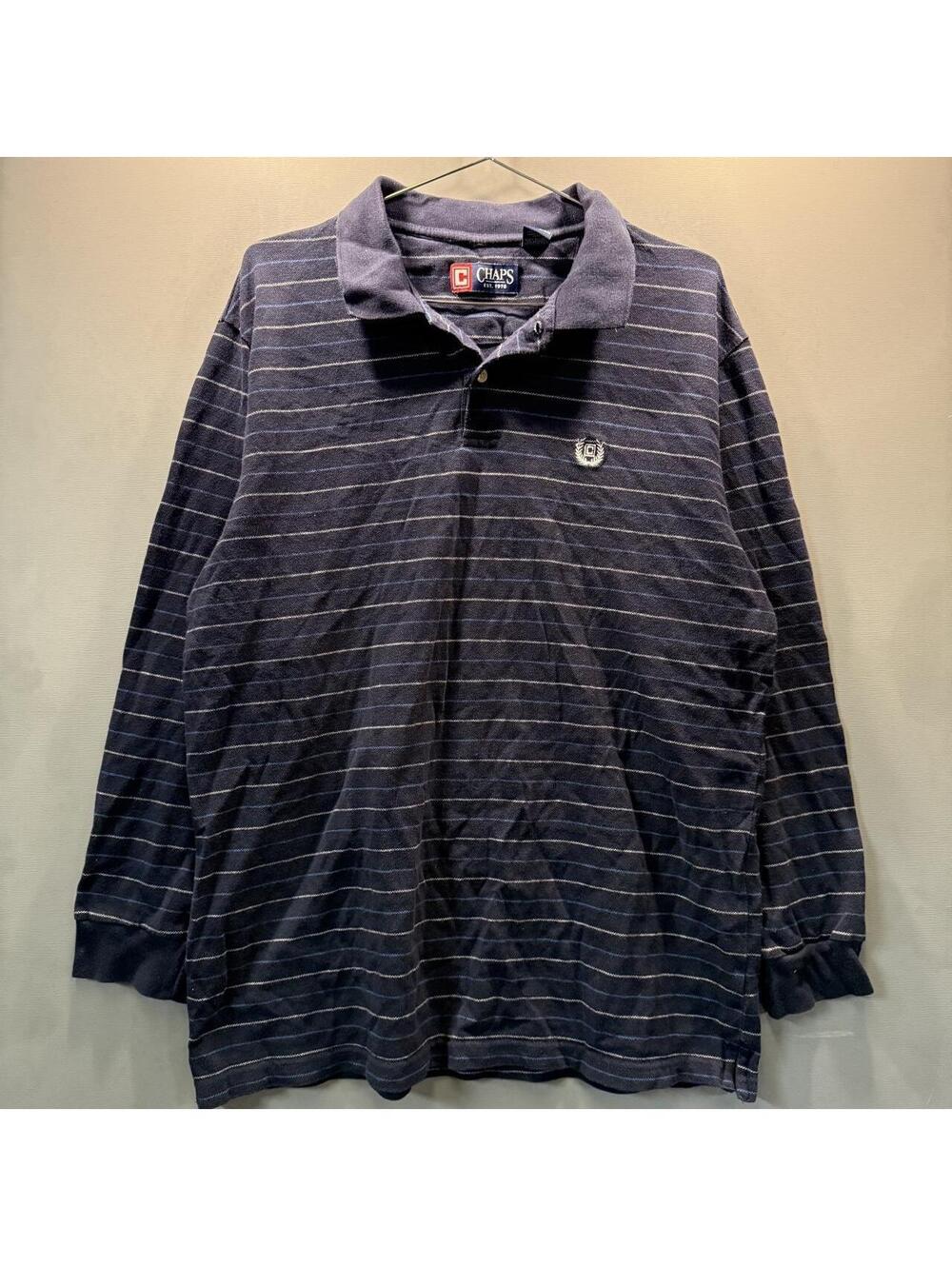 Y2K Chaps Ralph Lauren Striped Long Sleeve Rugby Polo Shirt